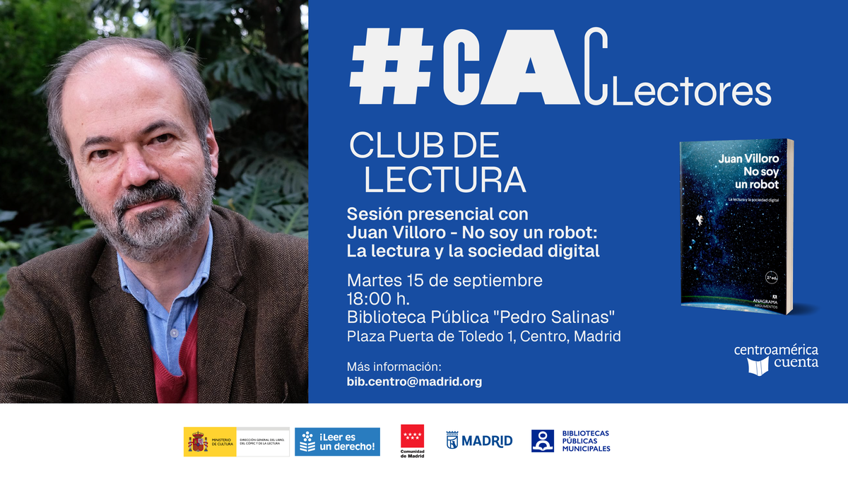Club de lectura - No soy un robot: La lectura y la sociedad digital con Juan Villoro