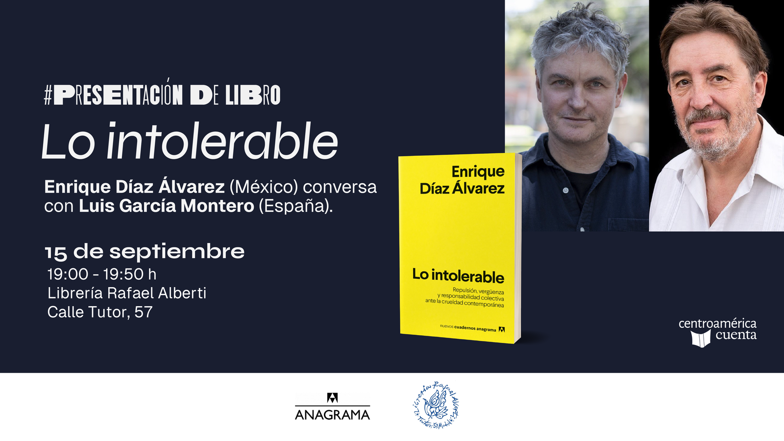 Presentación de libro - Lo intolerable de Enrique Díaz Álvarez